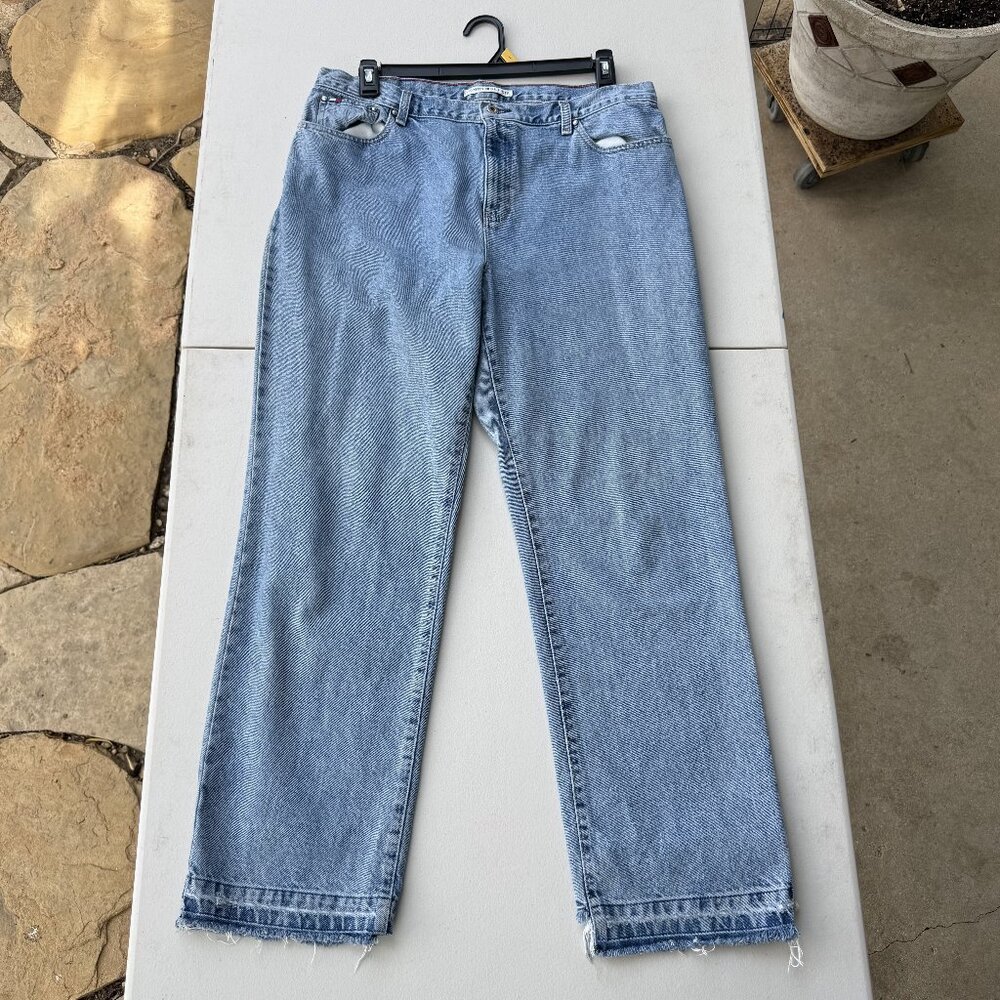 High-Waisted Straight Leg Jeans – Size 16